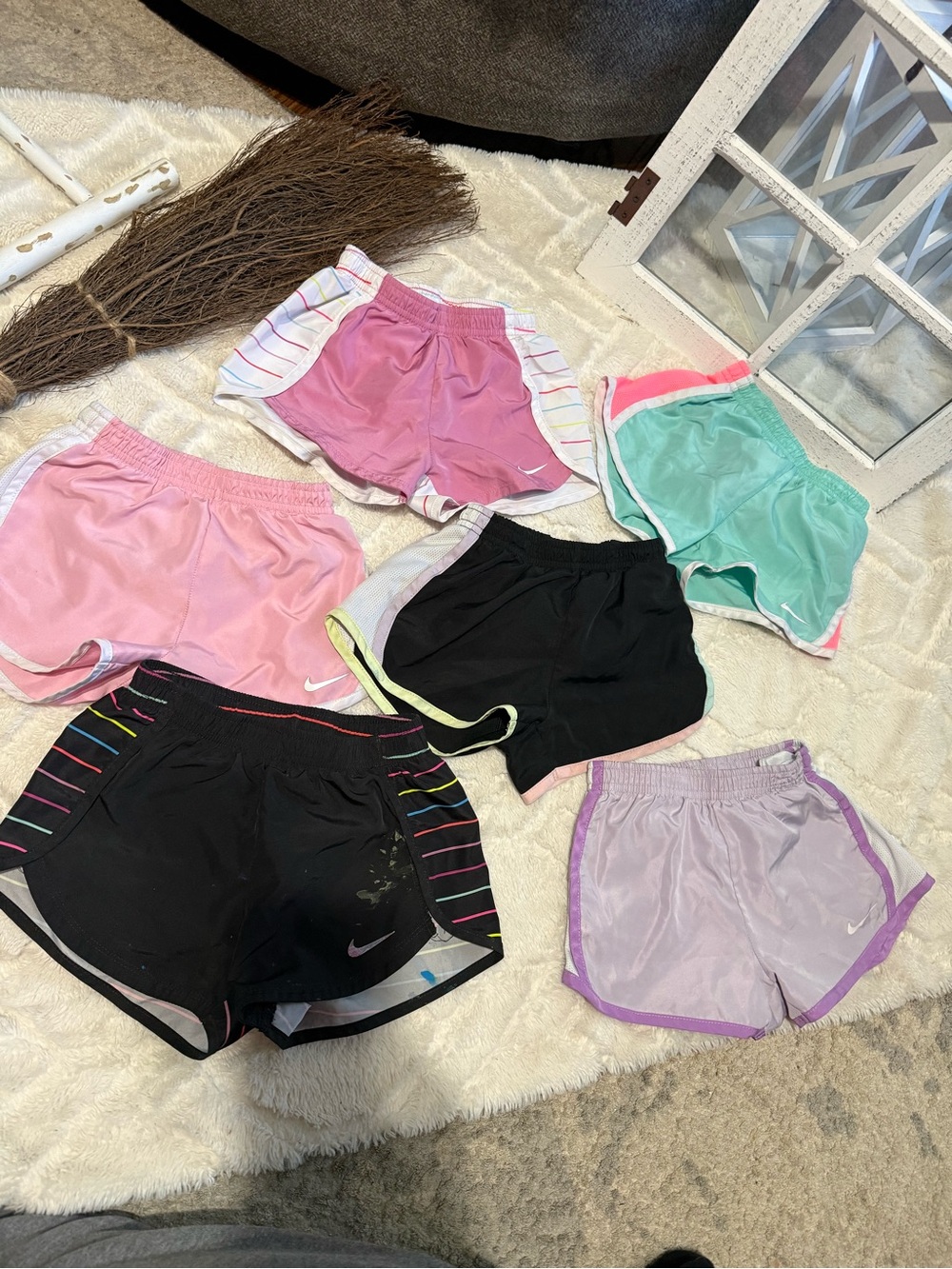 Nike Women's Athletic Shorts Bundle - Pink, Black, Mint, Lavender